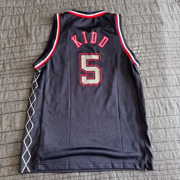 Autographed Vintage Champion New Jersey Nets Jason Kidd Team